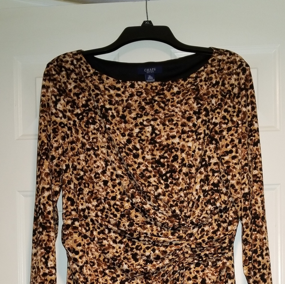 Chaps Brown Print Dress